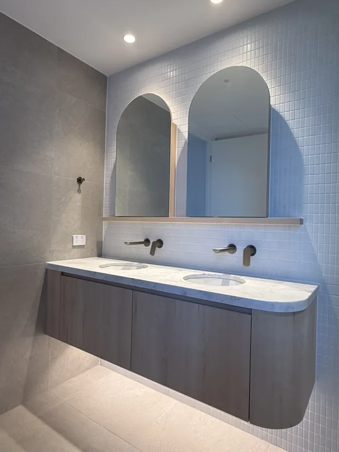 Completed bathroom vanity and tapware fit-out by Gold Coast Hot Water & Gas